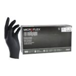 Ansell MICROFLEX® MidKnight™ MK‑296 Black Nitrile Exam Glove Supplier in Dubai UAE and Saudi Arabia KSA