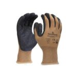 KARAM HS02 Polyester Liner With Natural Latex Coating Black Safety Gloves Supplier in Dubai UAE and Saudi Arabia KSA