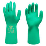 Showa 732 Flock Lined Nitrile Gauntlet with Chemical Resistance Supplier in Dubai UAE and Saudi Arabia KSA